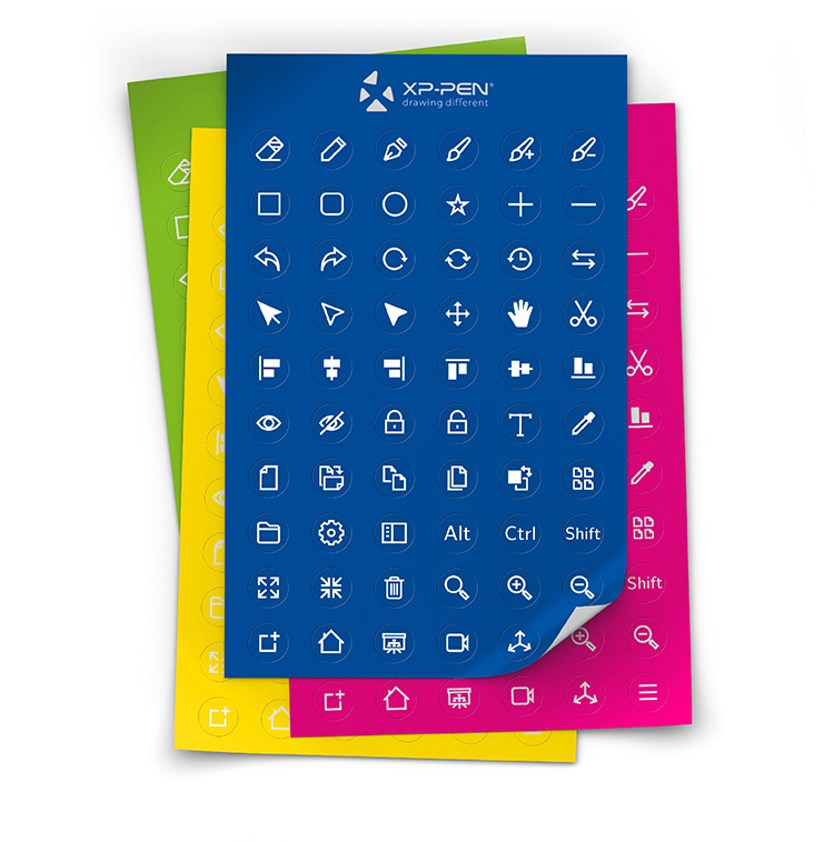 Shortcut Keys Sticker (Pack of 8) | XP-Pen Philippines Official Store